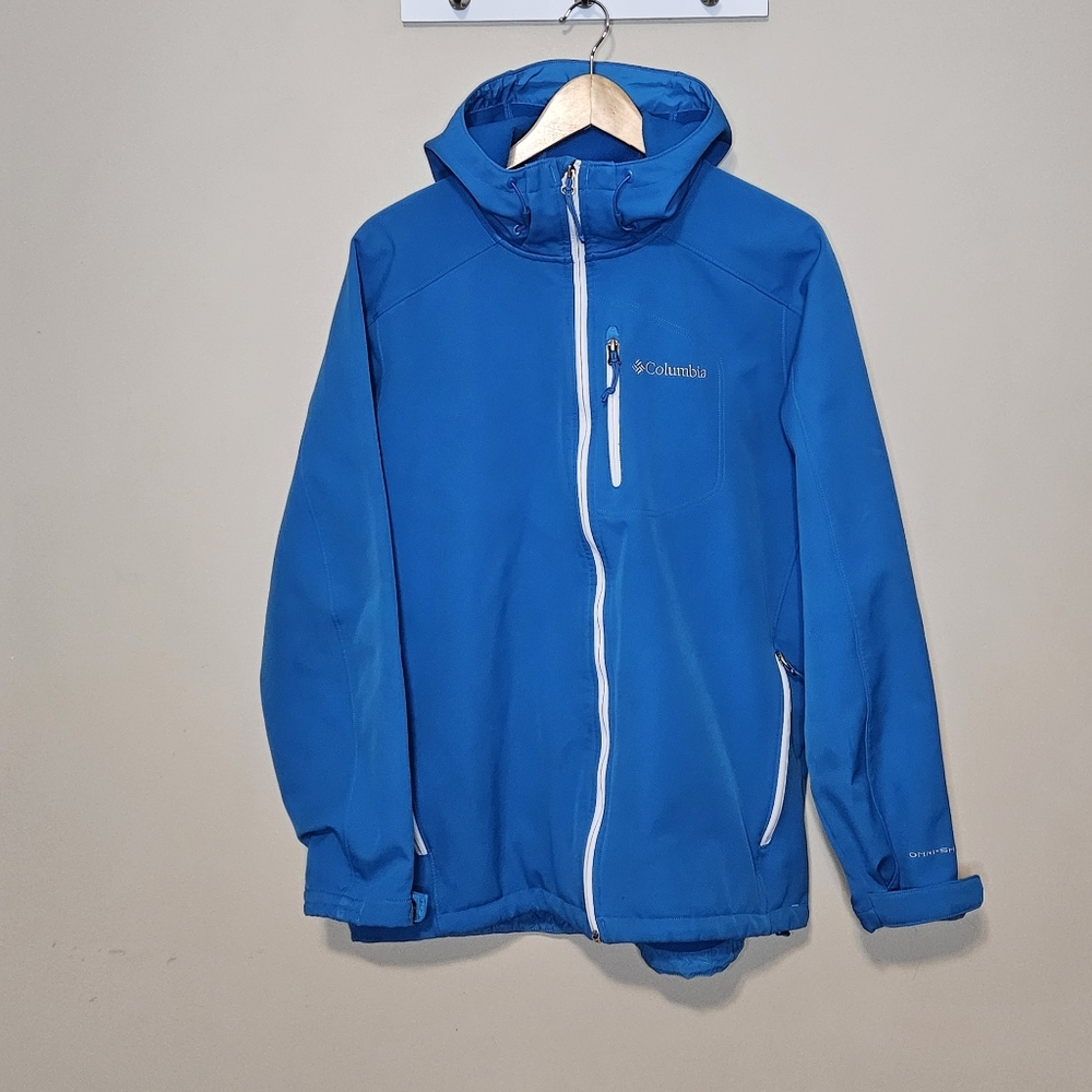 Columbia Omni-Shield Turquoise Light Weight Hooded Jacket Size Large